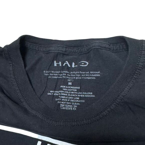 Halo Adult T-Shirt - UNSC Master Chief Group In Silhoueete Stylized Image Black - Picture 3 of 8
